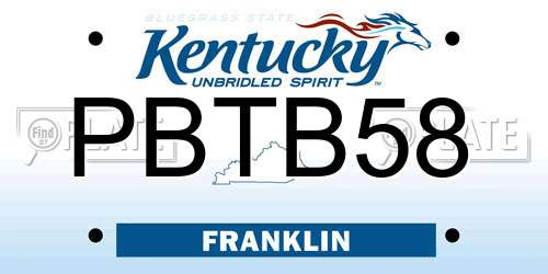 PBTB58 Kentucky License Plate
