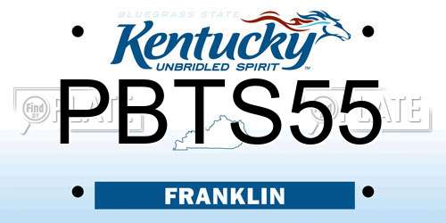 PBTS55 Kentucky License Plate