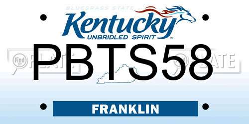 PBTS58 Kentucky License Plate