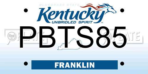 PBTS85 Kentucky License Plate