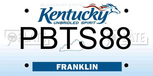 PBTS88 Kentucky License Plate