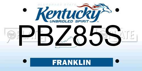 PBZ85S Kentucky License Plate