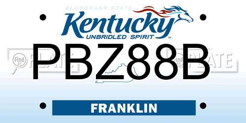 PBZ88B Kentucky License Plate