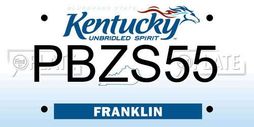 PBZS55 Kentucky License Plate