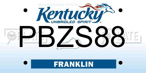PBZS88 Kentucky License Plate