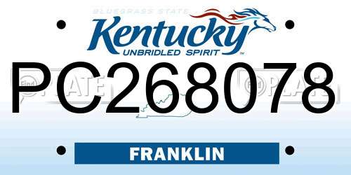 PC268078 Kentucky License Plate