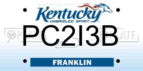 PC2I3B Kentucky License Plate