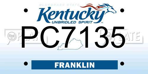 PC7135 Kentucky License Plate