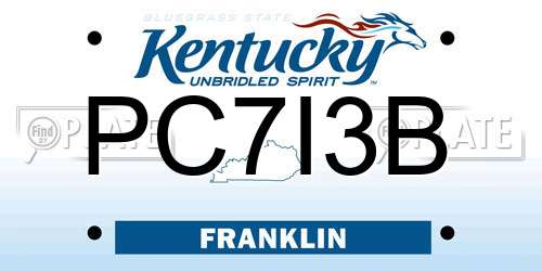PC7I3B Kentucky License Plate