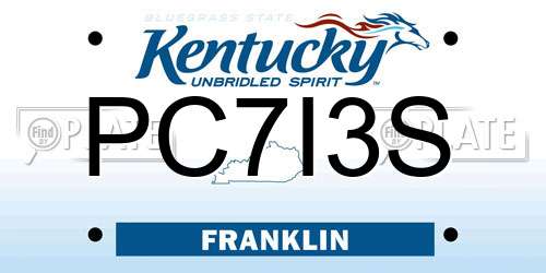 PC7I3S Kentucky License Plate