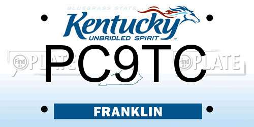 PC9TC Kentucky License Plate