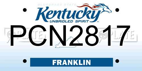 PCN2817 Kentucky License Plate
