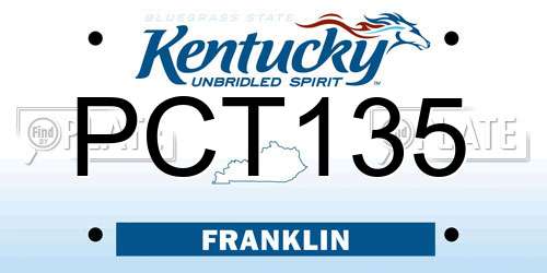 PCT135 Kentucky License Plate