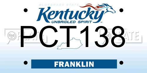 PCT138 Kentucky License Plate
