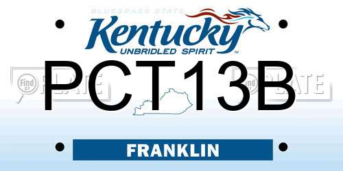 PCT13B Kentucky License Plate