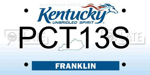 PCT13S Kentucky License Plate