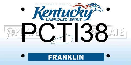 PCTI38 Kentucky License Plate