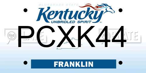 PCXK44 Kentucky License Plate