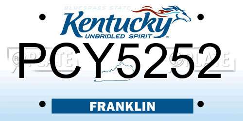 PCY5252 Kentucky License Plate