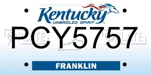 PCY5757 Kentucky License Plate