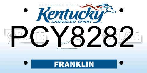 PCY8282 Kentucky License Plate