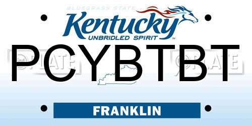 PCYBTBT Kentucky License Plate