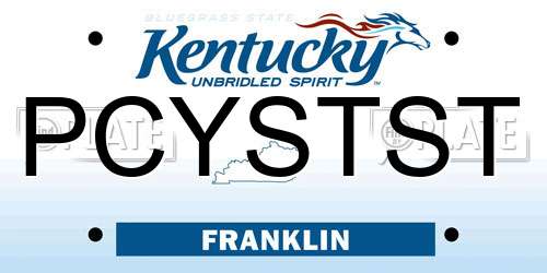 PCYSTST Kentucky License Plate
