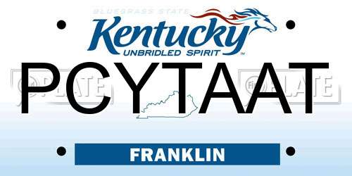 PCYTAAT Kentucky License Plate