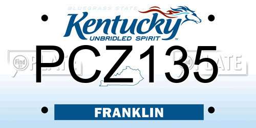 PCZ135 Kentucky License Plate