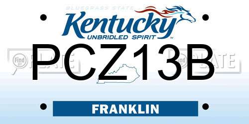 PCZ13B Kentucky License Plate