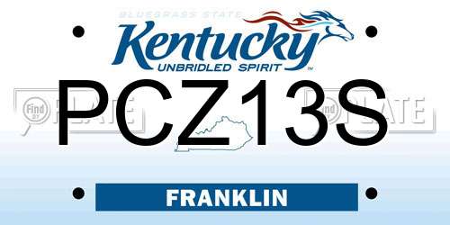 PCZ13S Kentucky License Plate