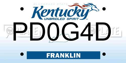 PD0G4D Kentucky License Plate