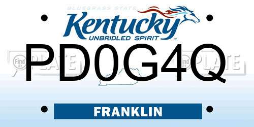 PD0G4Q Kentucky License Plate