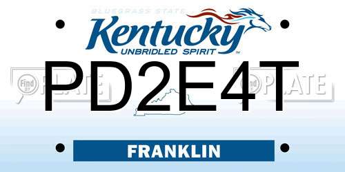 PD2E4T Kentucky License Plate