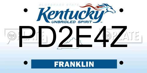 PD2E4Z Kentucky License Plate