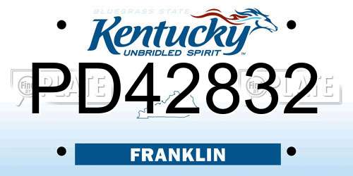 PD42832 Kentucky License Plate