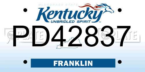 PD42837 Kentucky License Plate