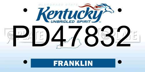 PD47832 Kentucky License Plate