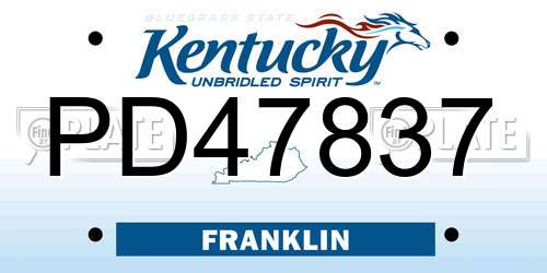 PD47837 Kentucky License Plate