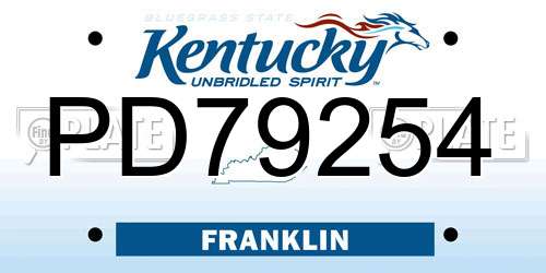 PD79254 Kentucky License Plate
