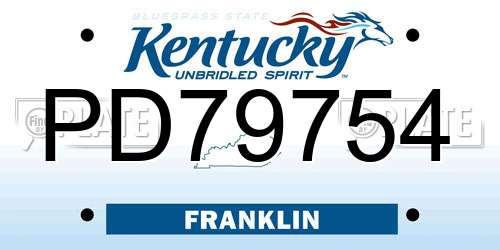 PD79754 Kentucky License Plate