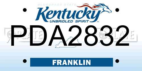 PDA2832 Kentucky License Plate
