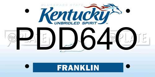 PDD64O Kentucky License Plate