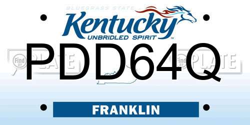 PDD64Q Kentucky License Plate