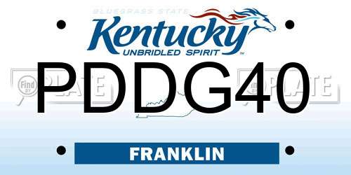 PDDG40 Kentucky License Plate