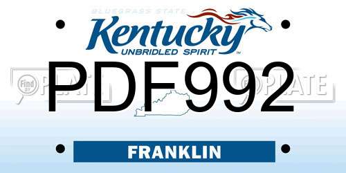 PDF992 Kentucky License Plate