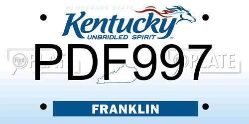 PDF997 Kentucky License Plate