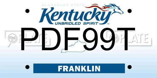 PDF99T Kentucky License Plate