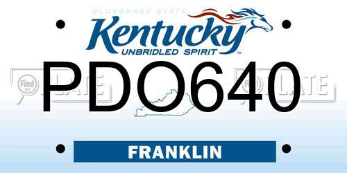 PDO640 Kentucky License Plate