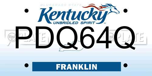PDQ64Q Kentucky License Plate